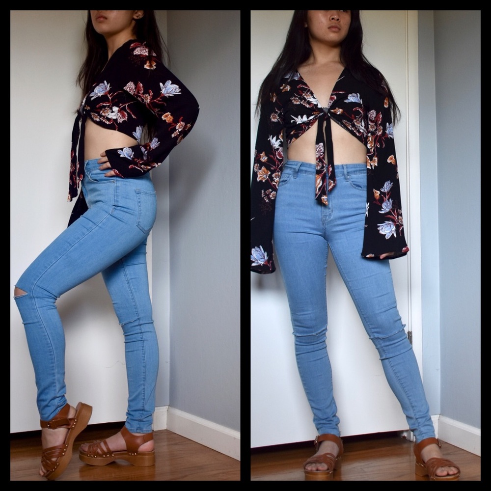 Pacsun Bundy Blue Super High Rise Jeggings
